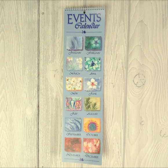 🆕For Any Year,  Tall Wall Floral Calendar, Lined - Picture 1 of 8